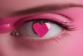 Pink Girl Festive heart Paper photo symbols pink Love Makeup Eye Conceptual background