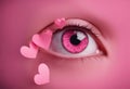 Pink Girl Festive heart Paper photo symbols pink Love Makeup Eye Conceptual background