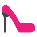 Pink girl shoe icon, flat style Royalty Free Stock Photo