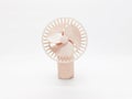 Pink Girly Cure Beautiful Mini Portable Electric Fan Design in White Isolated Background 01 Royalty Free Stock Photo