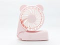 Pink Girly Cure Beautiful Mini Portable Electric Fan Design in White Isolated Background 06 Royalty Free Stock Photo