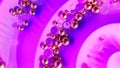 pink glamour looping pattern with gold and glassy balls - abstract 3D rendering Royalty Free Stock Photo