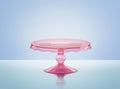 Pink glass cake stand