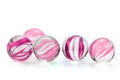 Pink, glass marbles