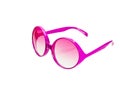 Pink glasses isolated on white