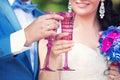 Pink glasses for the newlywed