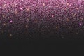 Pink glitter background with rose gold sparkles. Vector with falling sequins and confetti. Shimmer texture with shine Royalty Free Stock Photo