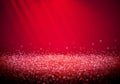 Pink glitter background for Valentines Day with abstract shiny light rays in the darkness Royalty Free Stock Photo