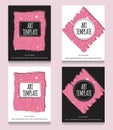 Pink glitter flyer template