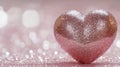 Pink Glitter Heart on Sparkling Background Royalty Free Stock Photo