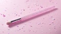 Glamorous Pink Glitter Makeup Brush on Pastel Background with Confetti Royalty Free Stock Photo