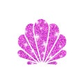 Pink glitter seashell icon