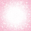 Pink glitter sparkle on a transparent background. Rose Gold Vibrant background with twinkle lights. Vector illustration