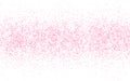 Pink glitter sparkle on a transparent background. Rose Gold Vibrant background with twinkle lights. Vector illustration