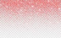 Pink glitter sparkle on a transparent background. Vibrant background with twinkle lights. Vector illustration Royalty Free Stock Photo