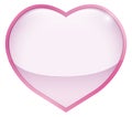 Pink and glossy button with heart shape, Vector illustration Royalty Free Stock Photo