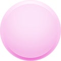 Pink glossy button or icon hovering above a clean white background, offering a stylish element for web design, mobile
