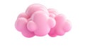Pink glossy 3d cloud shape symbolising data storage, technology, and background transparent internet connectivity, Royalty Free Stock Photo