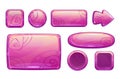 Pink glossy game assets set Royalty Free Stock Photo