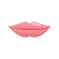 Pink glossy plump lips makeup design icon Royalty Free Stock Photo