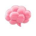 Pink Brain Shaped Speech Bubble, 3D Render Royalty Free Stock Photo