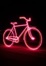 Pink Glowing Bicycle Light Painting at Night Royalty Free Stock Photo