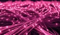 Pink glowing data cables transferring information background Royalty Free Stock Photo