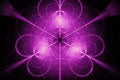 Pink glowing hypertile circles fractal