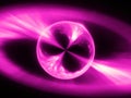 Pink glowing neutron star 3d rendering