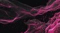 Pink glowing particle mesh network creating abstract wave movement Royalty Free Stock Photo