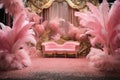 Pink and Gold Carnival Extravaganza: Feathers, Glitter, Posh Party Stage