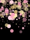 Pink gold confetti circle decoration for Christmas banner background. Royalty Free Stock Photo