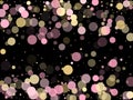 Pink gold confetti circle decoration for Christmas banner background. Royalty Free Stock Photo