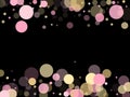 Pink gold confetti circle decoration for New Year card background. Royalty Free Stock Photo