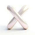 Pink And Gold 3d Letter X: Bulbous Chromatism Illustration