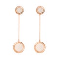 Pink gold earrings with white mother of pearl and diamonds