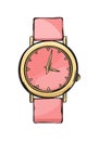 Pink Glamorous Women Watch Isolated Illustration Royalty Free Stock Photo