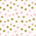 pink and gold polka dot pattern design