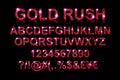 Pink Gold rush. Gold alphabetic Royalty Free Stock Photo