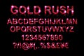 Pink Gold rush. Gold alphabetic