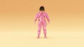 Pink Gold Spacewoman Advanced Crew Escape Space Suit Ace Suit Astronaut Cosmonaut with Warm Cream Background Right View