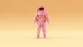 Pink Gold Spacewoman Astronaut Cosmonaut with Warm Cream Background Right View