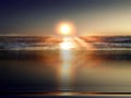 Pink gold yellow sunset sea summer sea water reflection beach blurre light nature landscape nature background