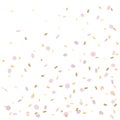 Pink and Golden Confetti isolated on white background, vector illustration