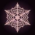 Pink golden glitter terrific snowflake. Royalty Free Stock Photo