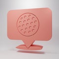 Pink Golf label icon isolated on pink background. Minimalism concept. 3D render illustration Royalty Free Stock Photo