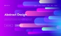 Pink Gradient Abstract Background Geometric Horizontal Drop Shape Landing Page. Futuristic Bright Violet Pattern Neon