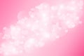 pink gradient background heart shape and dot bokeh light element love valentine theme banner vector illustration template Royalty Free Stock Photo
