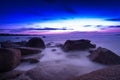 The pink granit coast at dusk Royalty Free Stock Photo