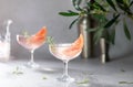 Pink grapefruit gin gimlet cocktail ready to drink Royalty Free Stock Photo